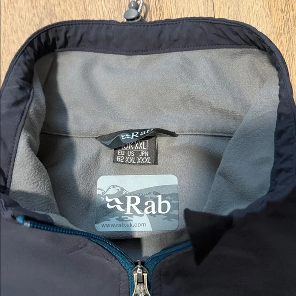Rab Sawtooth Softshell Jacket Mens Gray Blue Full Zip Pockets Outdoors - Picture 4 of 7
